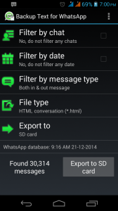 Backup text for whatsapp